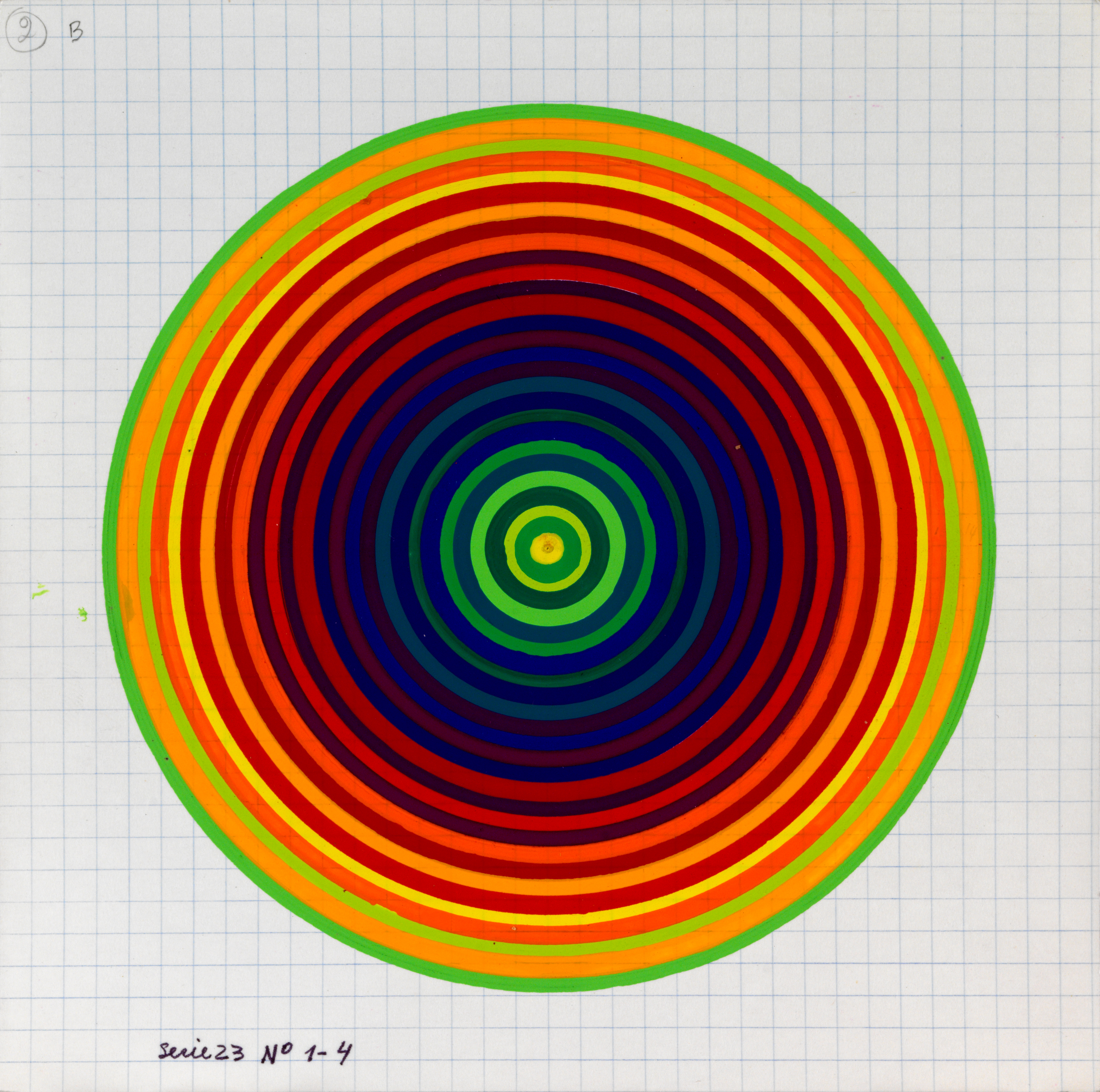 Julio Le Parc, Surface couleur, Cercles, série 23 n°1-4