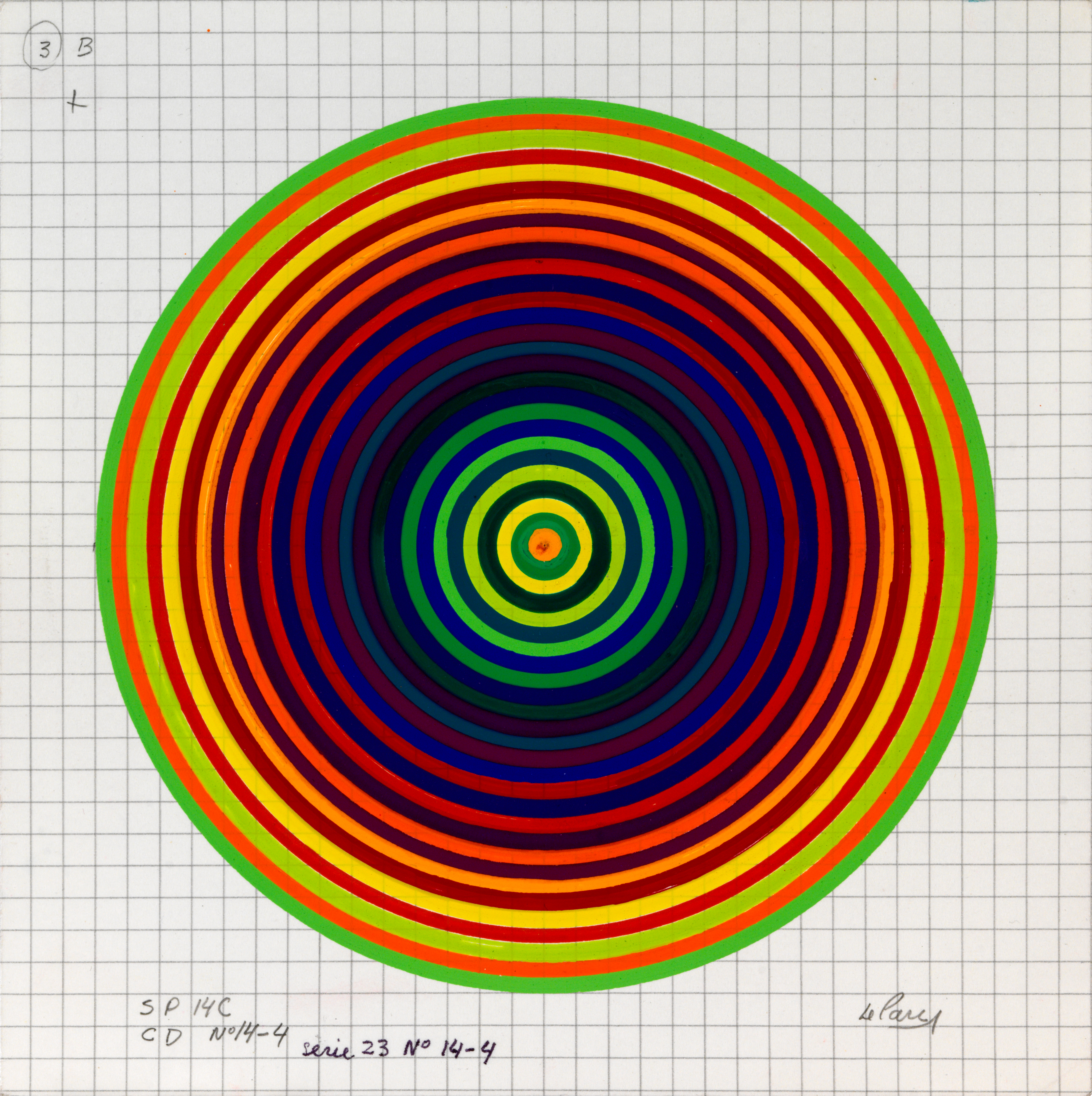 Julio Le Parc, Surface couleur, Cercles, série 23 n°14-4