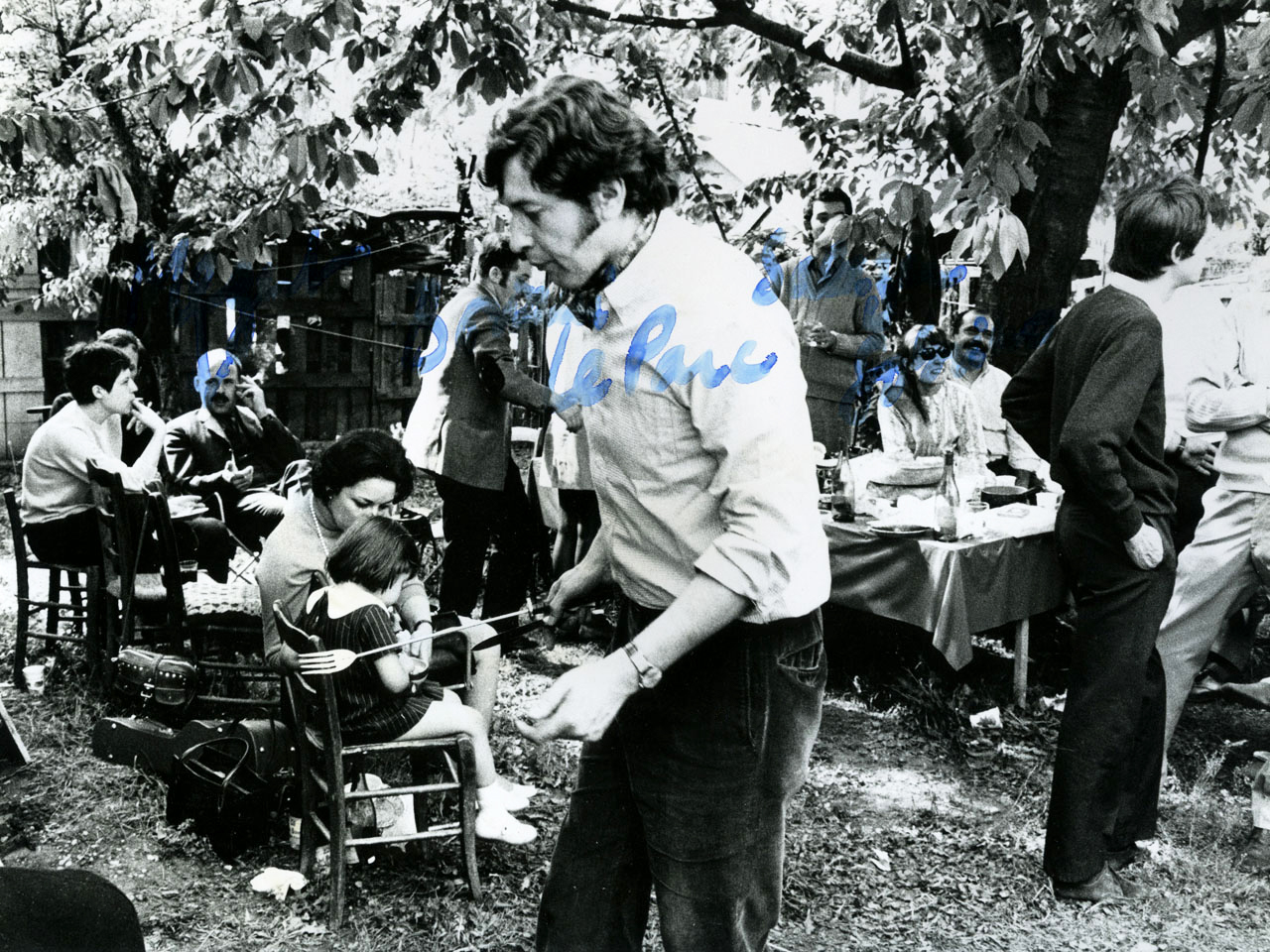 Grenoble, repas entre artistes, 1968