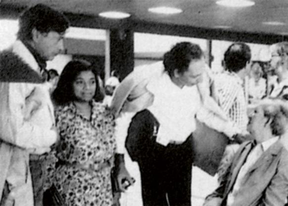 Avec Silvano Lara et Wilfredo Lam, La Havane, 1985