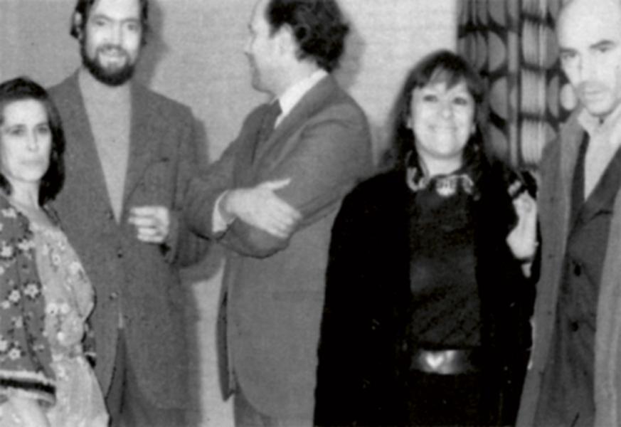 Carmen Waugh, Julio Cortázar, Alberto et Catherine Portera et Antonio Saura, Madrid, 1977