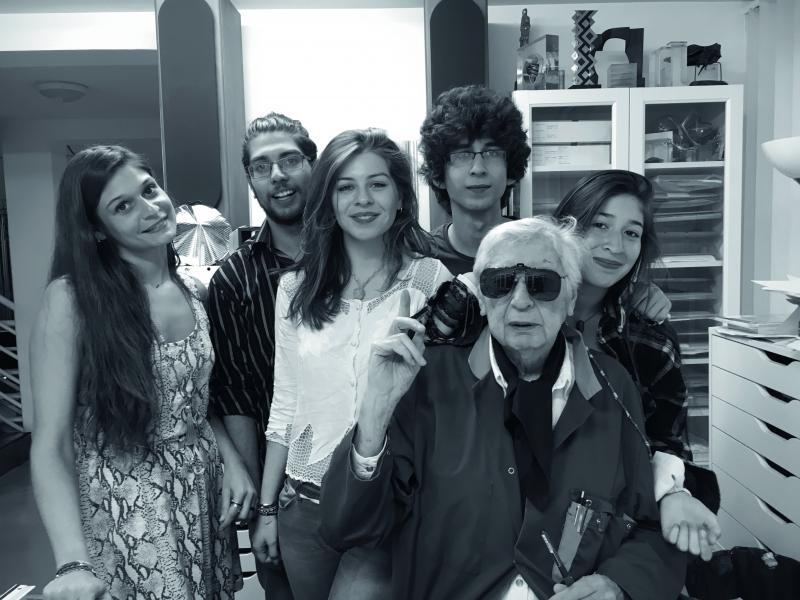 Avec ses petits-enfants Luna, Mateo, Alma, Salvador, Iman, Cachan, 2016